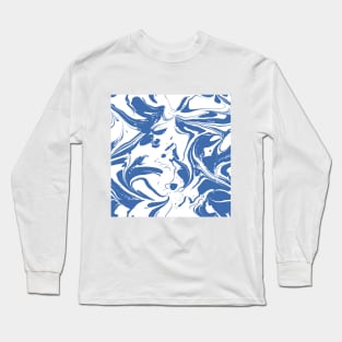 Blue Marble Pattern Long Sleeve T-Shirt